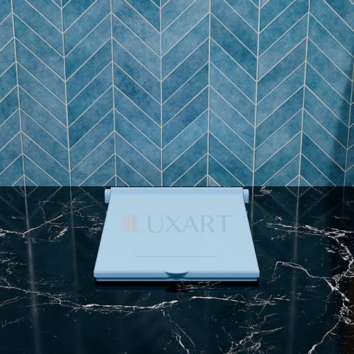 Image of LUXART Indian Square Toilet Cover 56L x 42W | Blue 21 Inch Orissa Pan Toilet Seat Cover | PP Commode Lid with Easy Installation Kit | Blue Finish | 2 Year Warranty