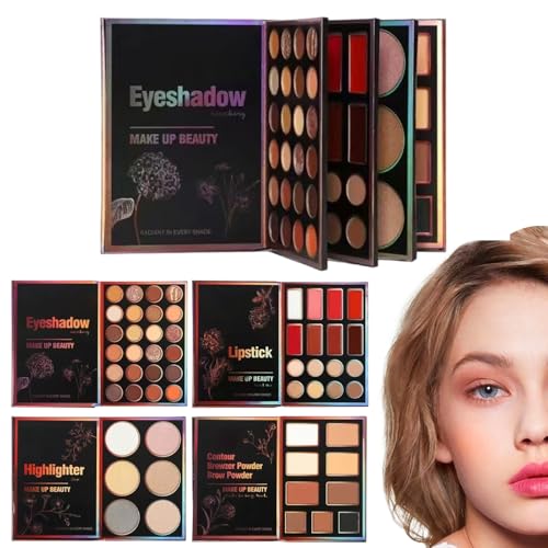 Paleta de Maquillaje para Ojos,55 Colores en Polvo Mate | Iluminador Para El Rostro Nacarado Mate,Para Mujeres Adolescentes Niñas Madres Festival de Belleza Fiesta Citas Evento Formal Actuación en
