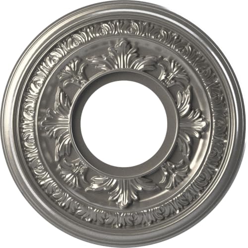 Image of Ekena Millwork 10 inchOD x 3 1 /2 inchID x 3 /4 inchP Baltimore Thermoformed PVC Ceiling Medallion (Fits Canopies up to 4 1 /4 inch), Aged Dark Steel