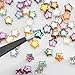 X Hot Popcorn 200Pcs Star Beads Colorful Glass Star Beads Mixed Eletroplated Star Beads for Jewelry Bracelet Necklace Making, 8mm