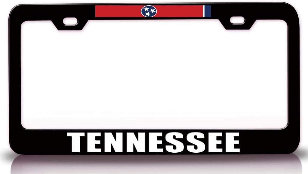 Tennessee Top Flag State Flag Metal Car SUV Truck License Plate Frame Bl n90