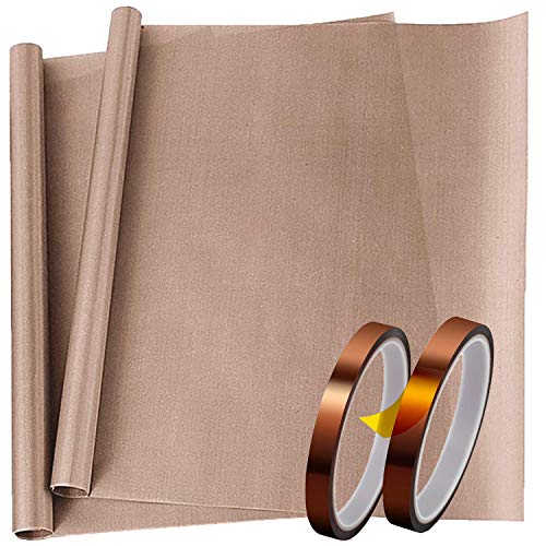 4 Pack PTFE Teflon Sheet for Heat Press Transfer Sheets and Heat Tape Sublimation Heat Resistant High Temp Thermal Tape Non Stick Vinyl Paper Washable Reusable Craft Mat