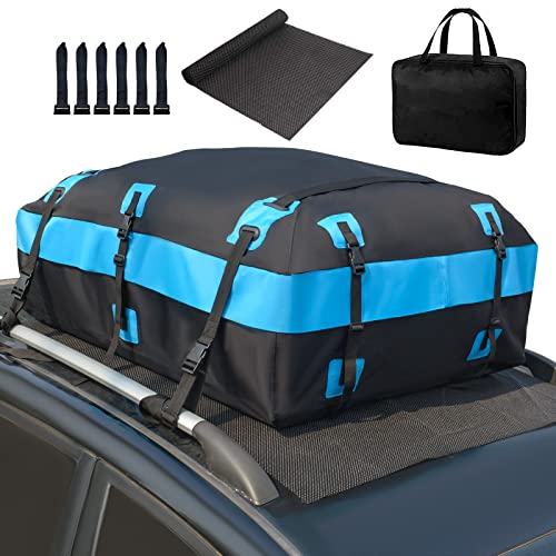 Sunorchid Coffre de toit pour voiture, sac de toit en tissu Oxford 566 litres -Imperméable -Pliable -Avec tapis antidérapant -Convient pour les voitures, les vans ou les SUV avec ou sans porte-bagages Cover