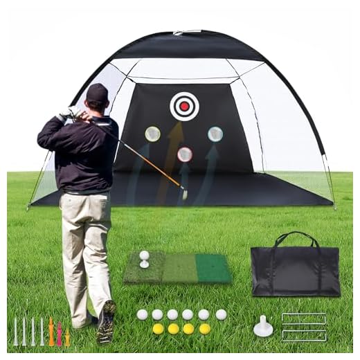 campMax 10x7ft Golf Practice Net with Three Holes,Turf,10 Balls,Golf Training Net with Hitting Mat and Three Holes on the Target Cloth,for Garden Indoor Outdoor Backyard Driving Chipping