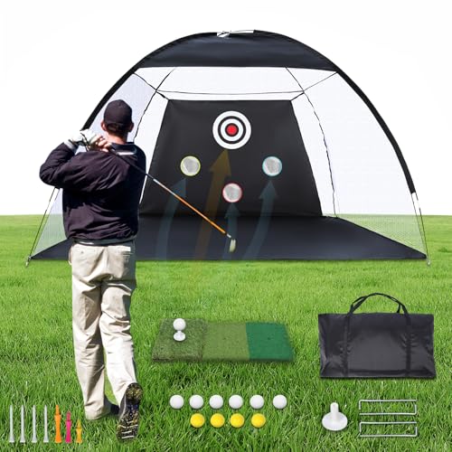 Filet entraînement golf intérieur extérieur avec tapis de practice pour swing