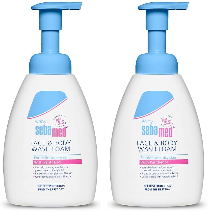 Image of Sebamed Baby Face & Body Wash Foam|pH 5.5|Ideal for face & body cleansing|400 ml (Pack of 2)