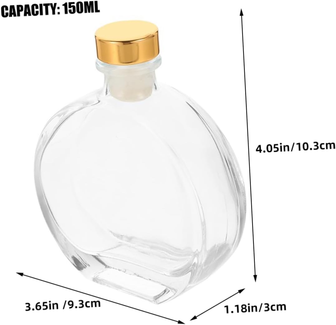 5sets Transparent Glass Diffuser Bottle Elegant Fragrance Storage Container for Home Decor Includes Stopper for Essential Oils and Diffusion