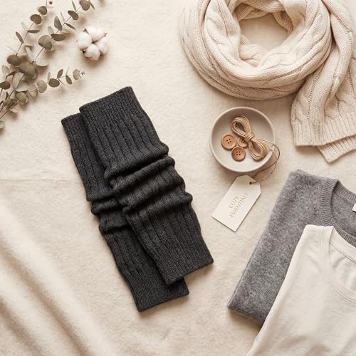 Image of Women's Cable Knit Leg Warmers - Ribbed Knee High Boot Socks for Winter, Layering & Dance Warmups