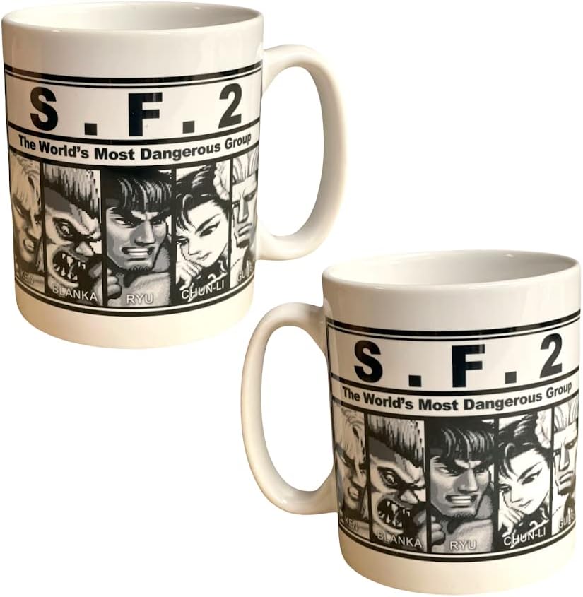 Caribou LivingStreet Fighter 2 Classic Retro Worlds Most Dangerous Group Porcelain Mug Cup 380ml Tea Coffee - 2 Mugs