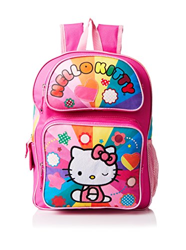 Hello Kitty Girl's Rainbow Hearts Backpack, Multi