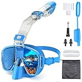 Máscara Snorkel Buceo Esnórquel Anti-Niebla, QUARED Máscara Snorkel Antivaho y Anti-Fugas 180°Panorámica con Snorkel Completamente Seco Desmontable, en Esnórquel, Buceo, Natación para Adultos Niños