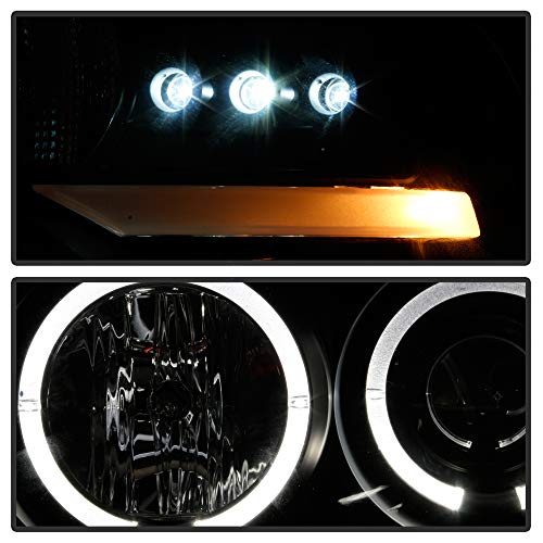 Image of ACANII - For 2004-2008 Ford F150 LED Halo Ring Black Housing Projector Headlights Headlamps, Driver & Passenger Side