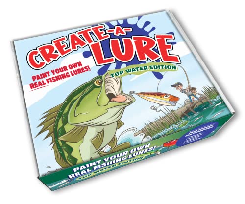 Create-A-Lure Top Water Edition: Kid-Friendly Activity and Lure Making Kit - Includes Paint, Brushes, and 2 Lures - Perfect Arts and Crafts for Kids, Tackle Box and Fishing Gear Must-Have