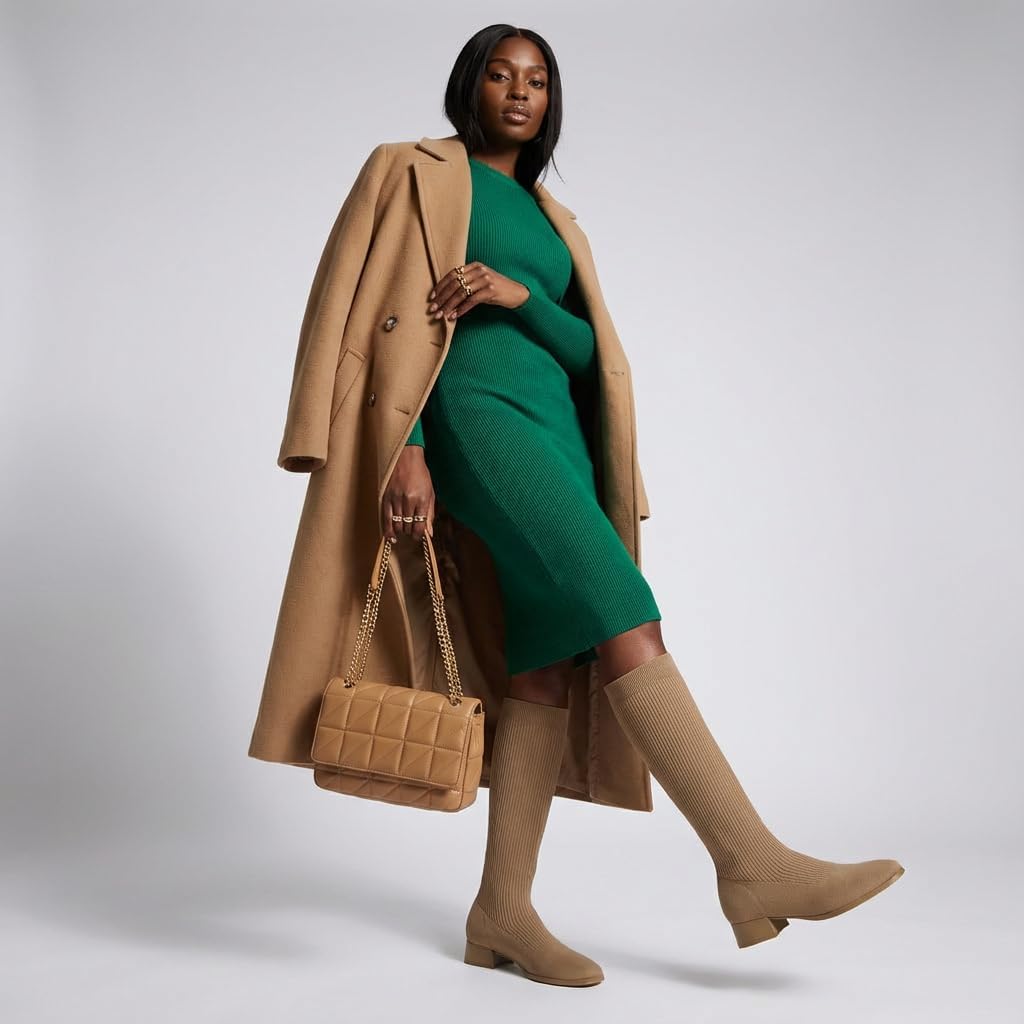 CUSHIONAIRE Rialto Women’s Knee-High Stretch Boot – Slip-On Tall Shaft Boot with Memory Foam & Low Block Heel - Image 8