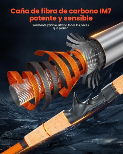 Combo de caña y carrete de pesca telescópica VEVOR con accesorios de spinning 3
