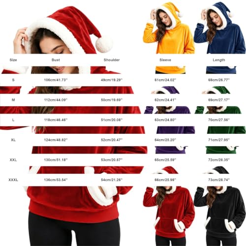 SHAOBGE Christmas Sweatshirts for Women Santa Hat Style Hoodie Wine Small - image 6
