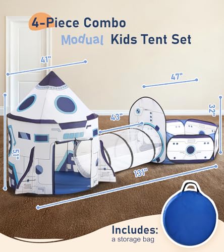 image for little dove 3PC Kids Play Tent with Tunnel and Ball Pit, Pop up Play T