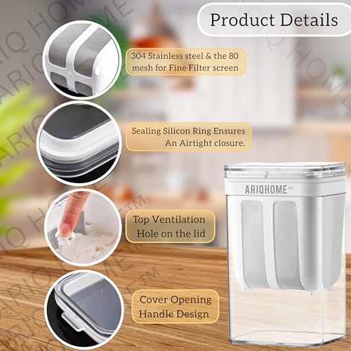 Image of Premium Edition | Hung Curd Strainer Box | Yogurt Filter and Greek Yogurt Maker - 1100ml BPA-Free Fine Mesh Filter with Airtight Lid | Multipurpose Curd Maker |