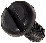 Nylon 6/6 Pan Head Machine Screw, Black, Slotted Drive, #2-56 Thread Size, 1/2