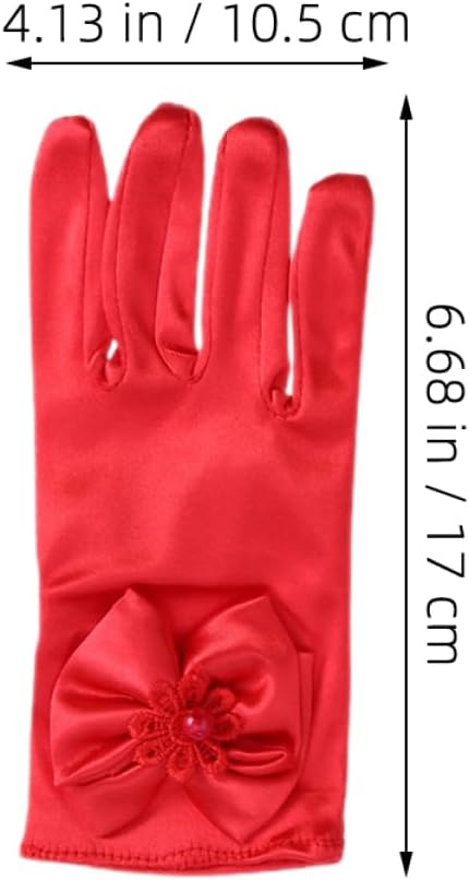 BESPORTBLE 2pairs Elegant Lady Short Gloves Satin Princess Gloves for Wedding Party Cosplay Dress up