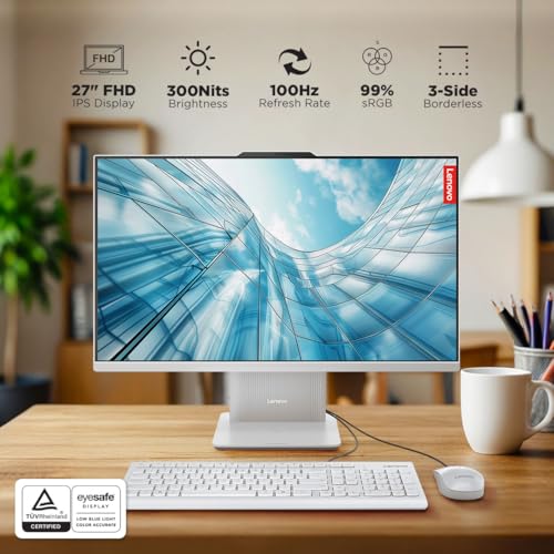 Image of Lenovo IdeaCentre AIO Intel Core i7-13620H 24 inch FHD (24GB RAM /1TB SSD /Win11 /Microsoft 365 Basic + Office Home 2024 /Wireless Charging /Wireless EOS Keyboard & Mouse,Grey), F0HN00VBIN All-in-One Desktop