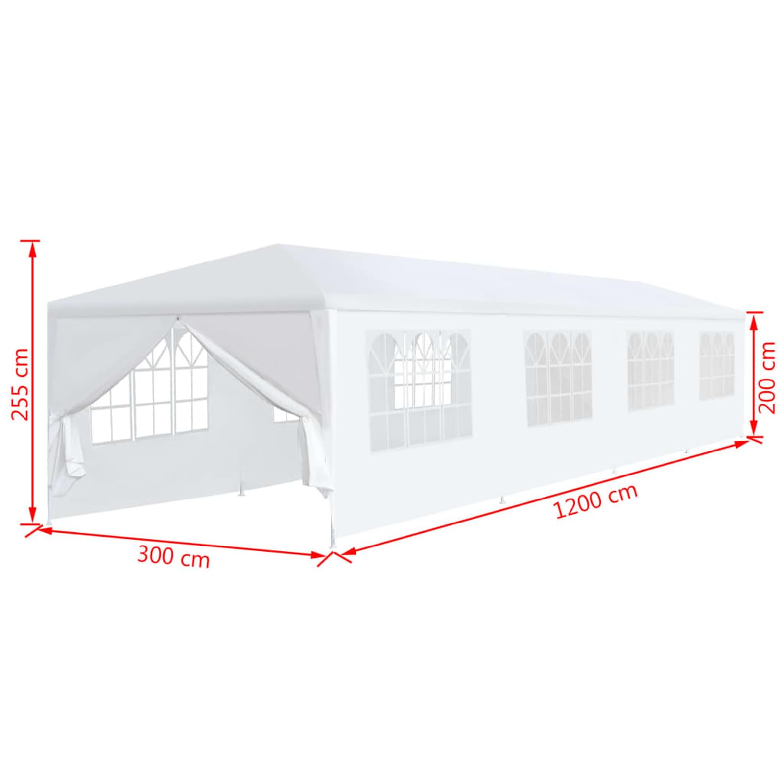 ARKEM Marquesina de jardín 3x12 m Blanca Marquesina De Policarbonato para Puerta De Entrada