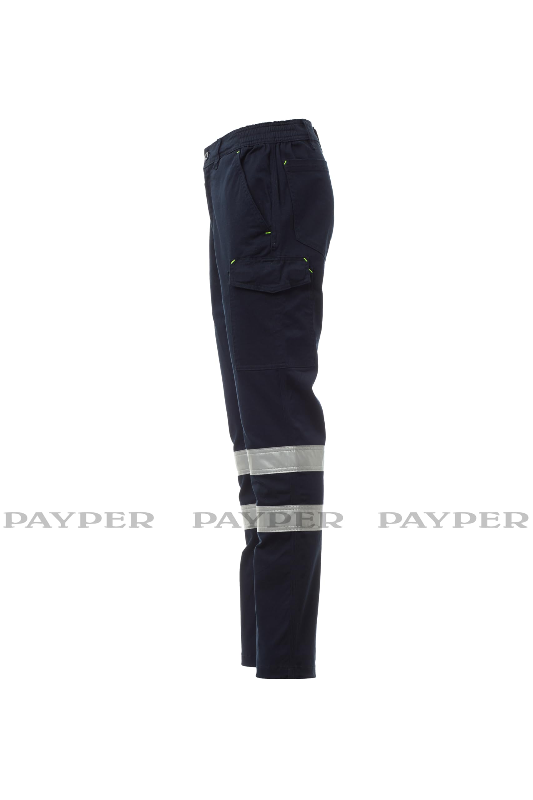 PAYPER Power Stretch Reflex Unisex Hose mit Reflexstreifen Marineblau Gr. L