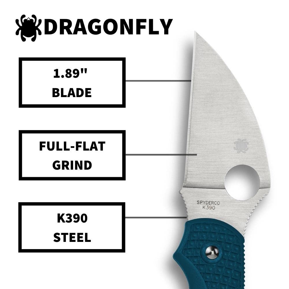 Spyderco Dragonfly 2 Wharncliffe - Griff: FRN * blau Stahl: K390 Microclean - Schliff: glatt
