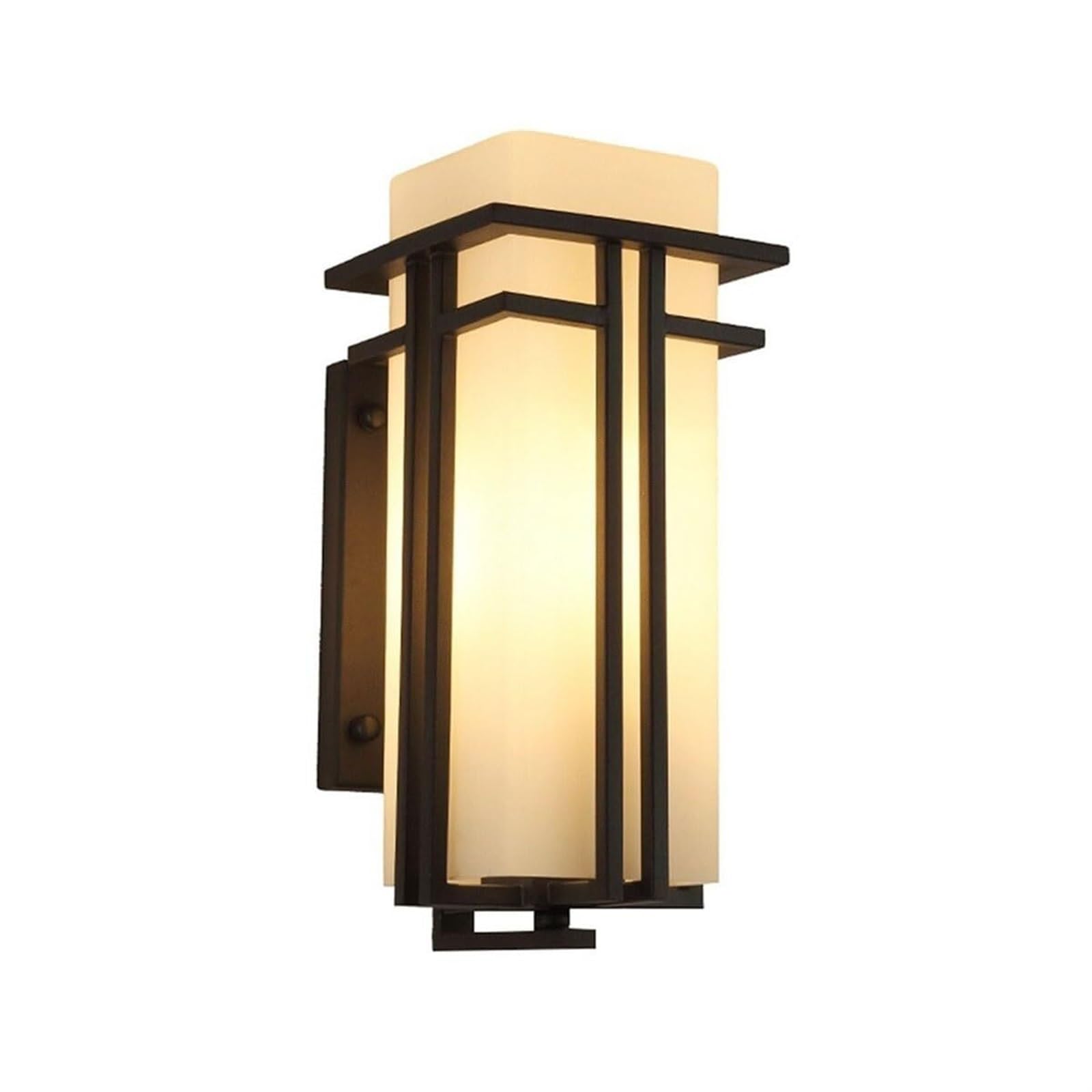 OZBMA Outdoor Wall Lamp Cream White Glass Sconce Modern Simple Light for Barn Aisle Balcony Lighting Garden Corridor Pavilions(31cm/12.2in)
