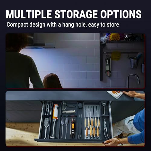 ThermoPro Fleischthermometer Digitales Grillthermometer mit Faltbarer Sonde Bratenthermometer Wasserdicht Thermometer Kochen für Smoker Grill BBQ Küche TP603B