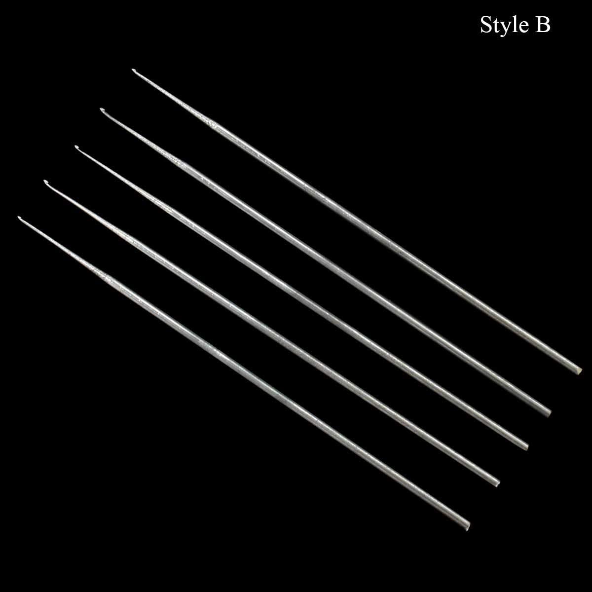 Embroiderymaterial Aari Embroidery Needles Set for Silk Thread, Zari Thread, Knitting Thread, Maggam Work & Hand Embroidery | Pack of 15 Needles – Includes Style A, B & C Hooks for Single, Double & 2