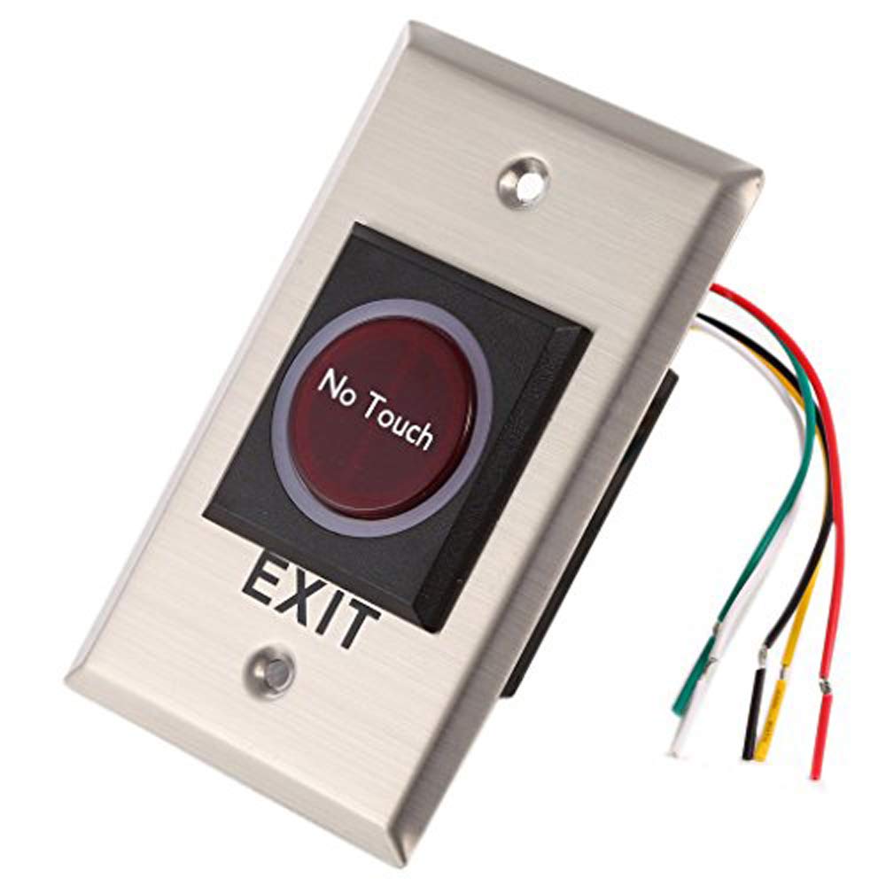 MENGQI-CONTROL Système de contrôle d'accès de sécurité à 4 portes avec lecteur de clavier RFID + bouton de sortie infrarouge + boîtier d'alimentation en métal 110 V-240 V + lecteur d'inscription USB +