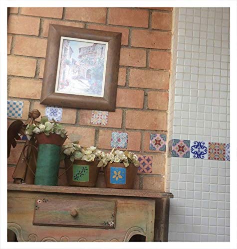 Pastilha Adesiva Azulejo Português Resinada Kit 4 Placas