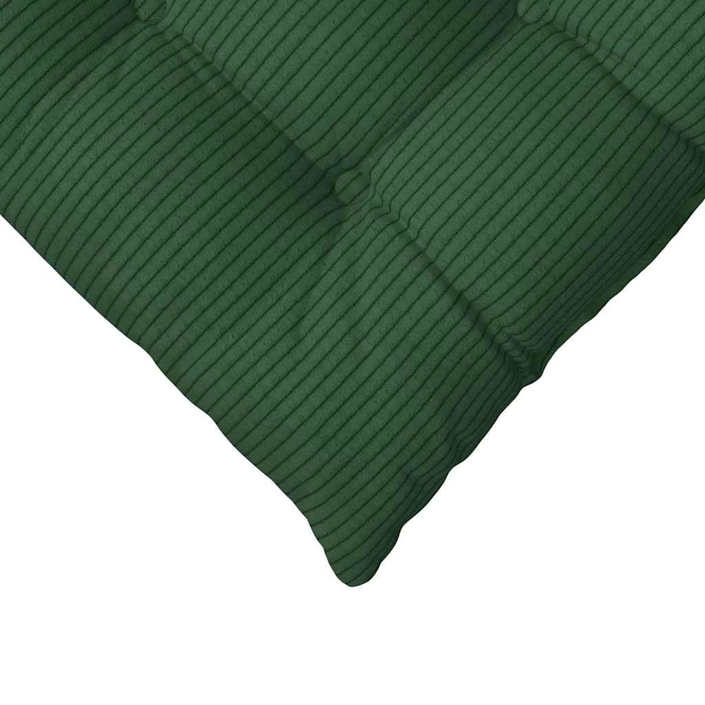 4er Set Sitzkissen 40x40x6 cm Dunkelgrün - Elegante Stuhlkissen aus weichem Cordstoff mit Haltebändern und abnehmbarem Bezug - Komfortable Stuhlauflagen für Esszimmer und Büro
