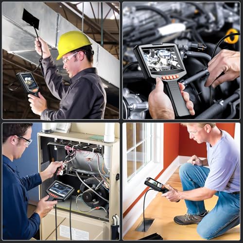 Image of Endoscope Camera with Light: 4.3 inch 1080P HD Inspection Borescope Camera for Sewer - 16.4ft Waterproof Industrial Endoscope - Flexible Snake Bore Scope for Plumbing Automotive