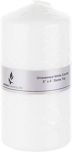 Miniatura 2 de Mega Candles 1 vela redonda blanca sin perfume velas de cera prensadas de primera calidad de 3 x 6 pulgadas decoración del hogar recepciones de boda