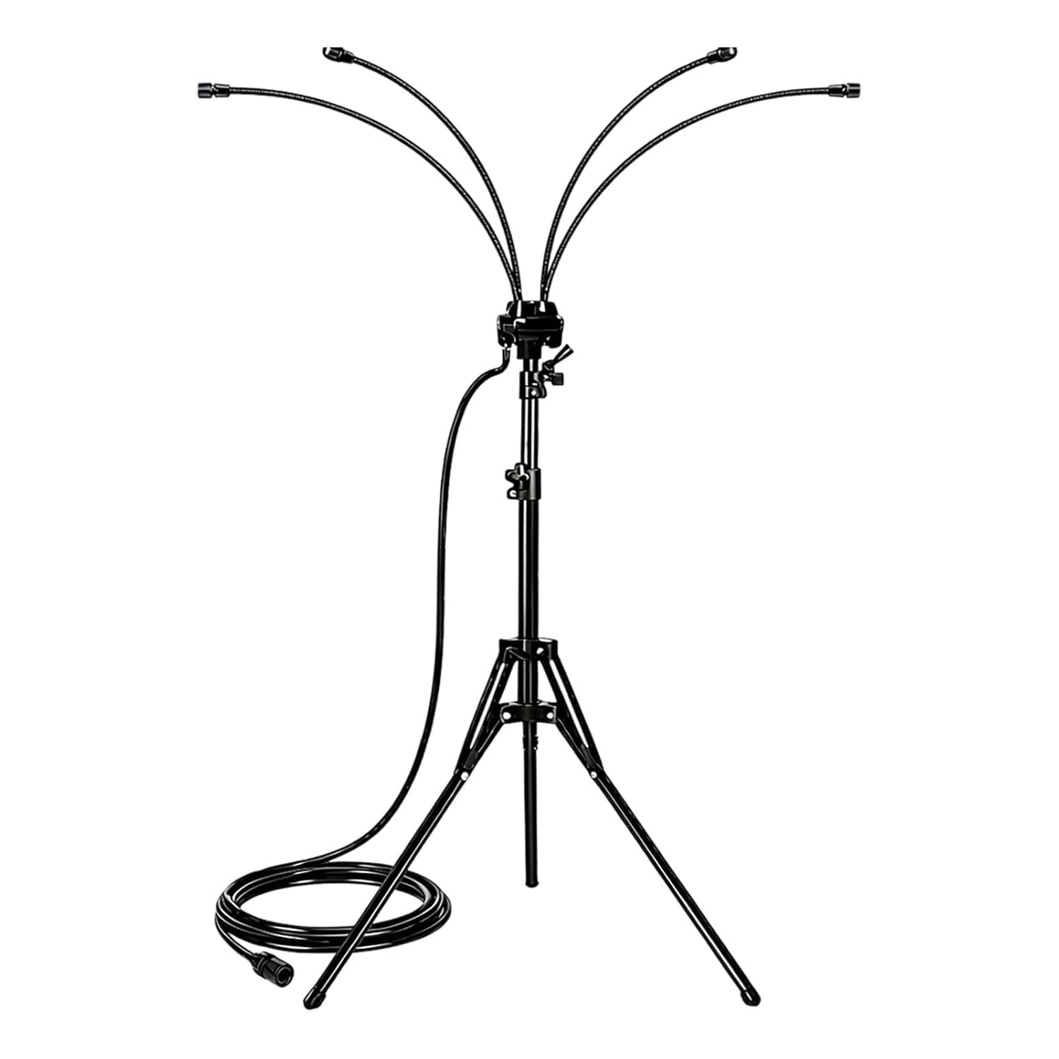 Système de brumisation extérieur réglable, Brumisateur Terrasse sur pied pour terrasse et jardin, pulvérisateur refroidissant portable avec 4 buses réglables (Noir-1PC)
