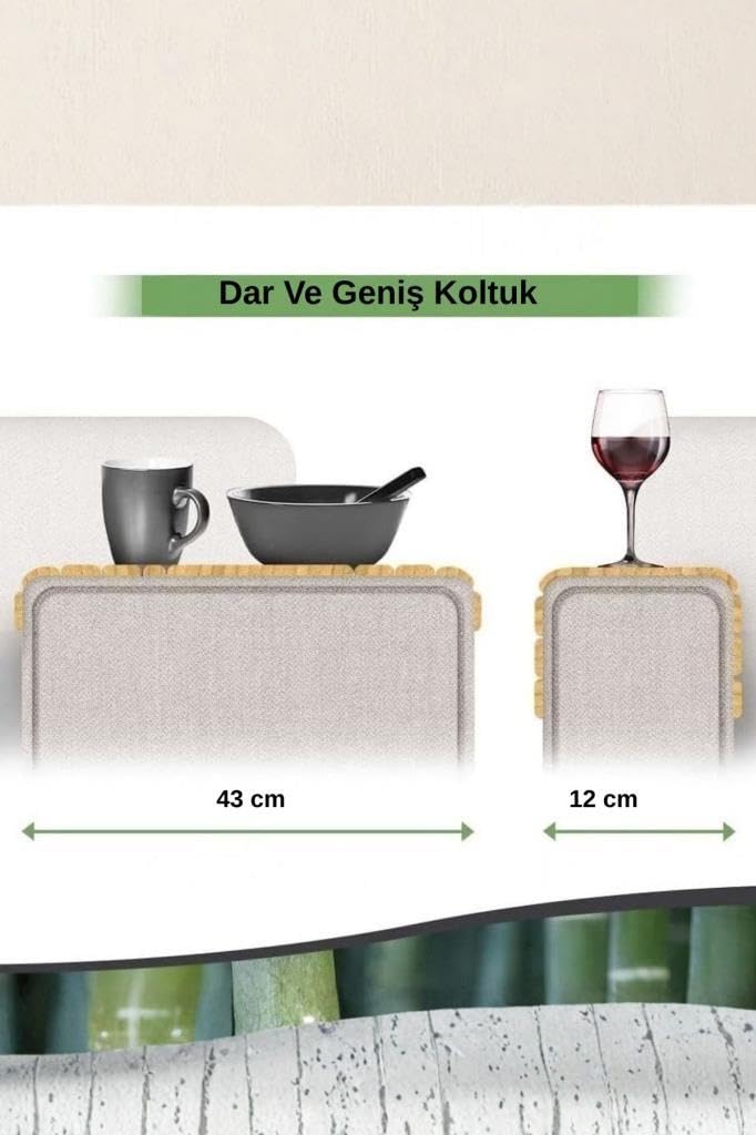 Atbyhome Bambu Dikdörtgen Amerikan Servis - Dikdörtgen Koltuk Sehpası - 65 x 37 cm