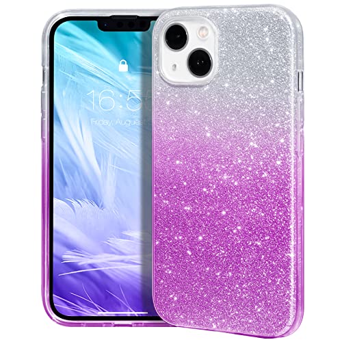 MATEPROX Compatible with iPhone 14 Plus Case Bling Sparkle Cute Girls Women Protective Cases Cover for iPhone 14 Plus 6.7" 2022 (Gradient Purple)