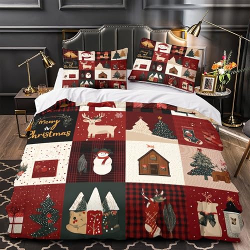 Housse de couette microfibre anti-acarien super douce Noël 140x200