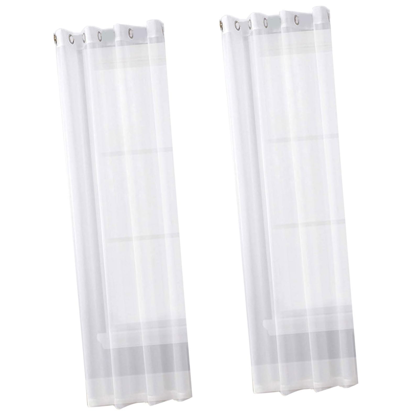 Nucelit 2Pc Privacy Enhancing Polyester Window Drapes Grommet Top Semi Sheer Design Curtains Home Decoration Living Space Light Filtering Voile Window Curtains