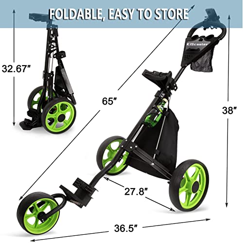 image for BAIXMI Golf Push cart，Lightweight Collapsible 3 Wheels Golf cart,Gol