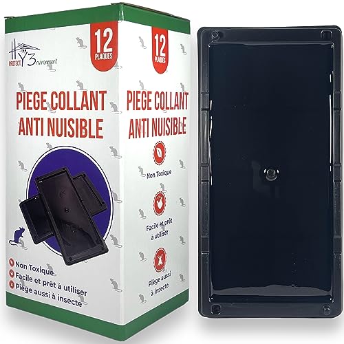 HY3 Piege a Souris⎮Grande Taille⎮12 Plaque Collante Souris⎮Piege a Rat⎮Piège à Souris⎮Plaque Souris⎮Attrape Souris⎮Colle Souris⎮Glue...