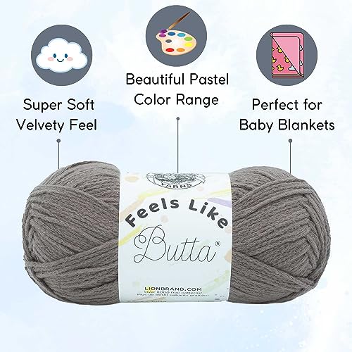 Image of Lion Brand Yarn Feels Like Butta 215-125 Cocoa | 6 Skeins, Same Dye Lot, Project Bag, CYC #4 Worsted, 100% Polyester, Ideal for Crochet, Knitting Baby Blankets, Amigurumi