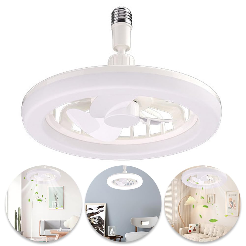 Kexpery Aromatherapy Ceiling Fan with LED Light Remote Control Silent Ceiling Fan Small Ceiling Fan for Kitchen Bedroom Basement Dining Living Room (White Large remote control)