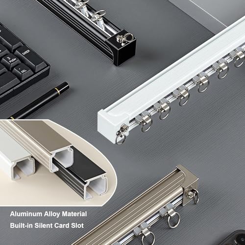Pista de aluminio para salones y dormitorios, riel blanco de 325 cm con clips 3