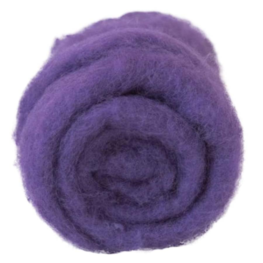 Needle Felting Wool 100g - Carded Batt for Needle & Wet Felting, Core & Finish - Maori DHG - Violet - Image 3