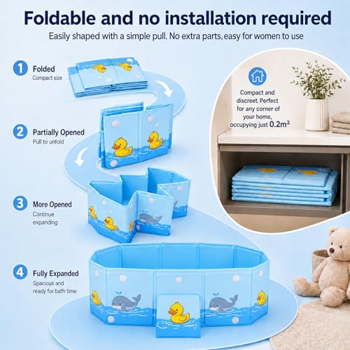 Baignoire pliable enfants compacte pour douche et grandit avec bébé - 5