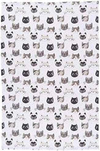 Now Designs Cotton Kitchen Towel, Cats Meow Print