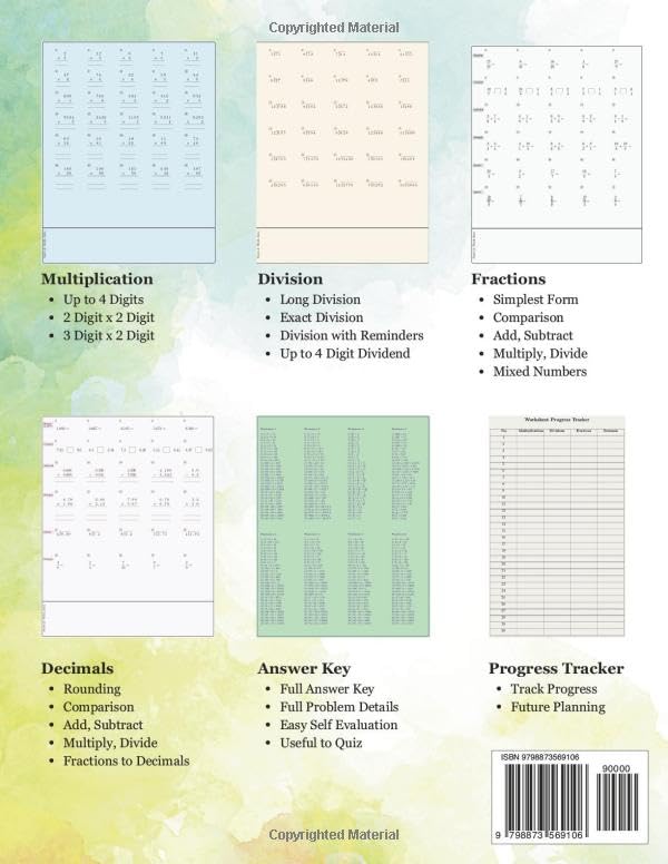 5th Grade Math Workbook - Multiplications, Divisions, Fractions, and Decimals: Over 3000 Problems, 100+ Worksheets, Answer Key, Structured Daily Practice, Core Math Skills Enhancement for Ages 10-11 - Image 2